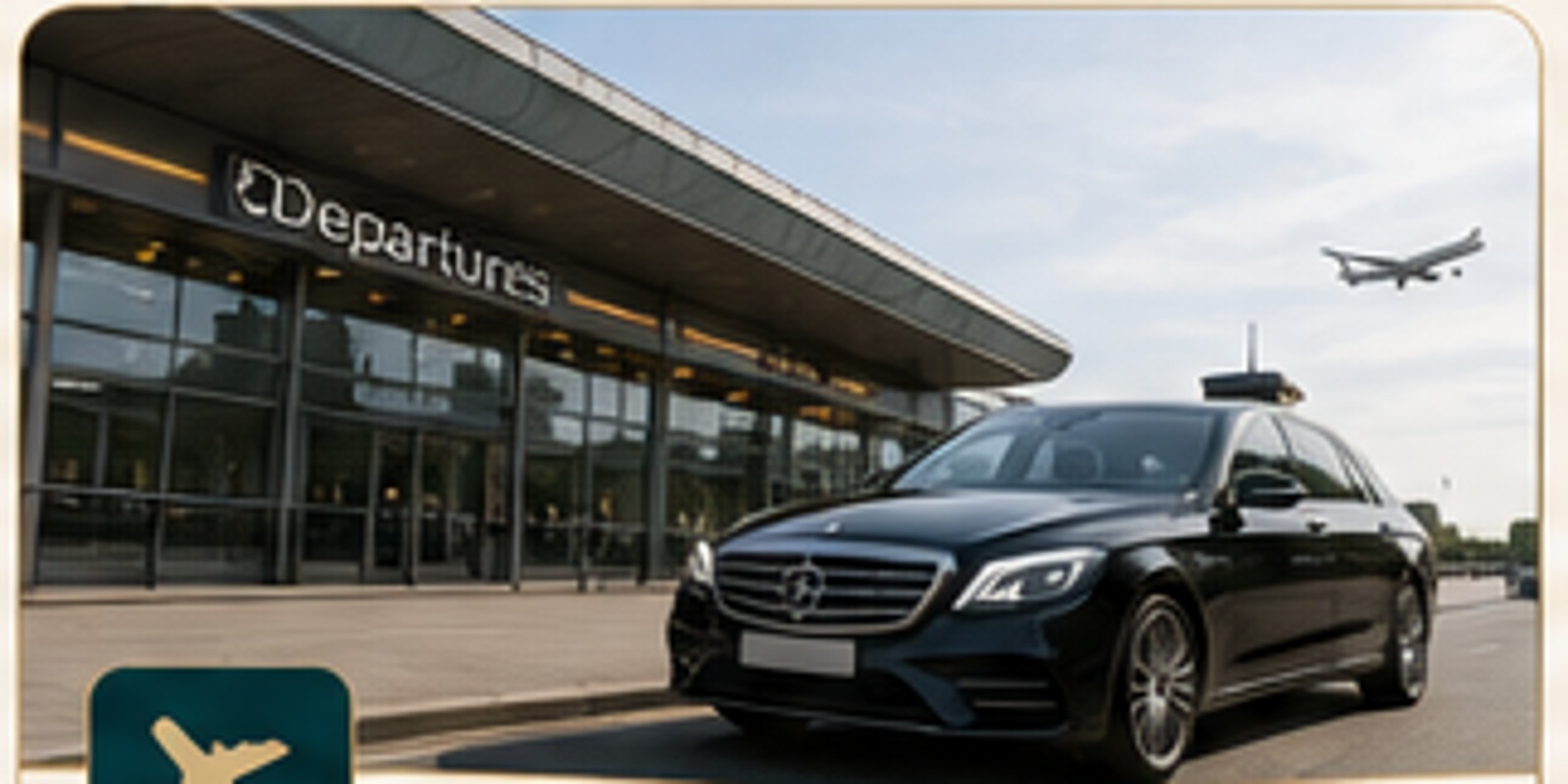 Executive vehicle outside an airport terminal