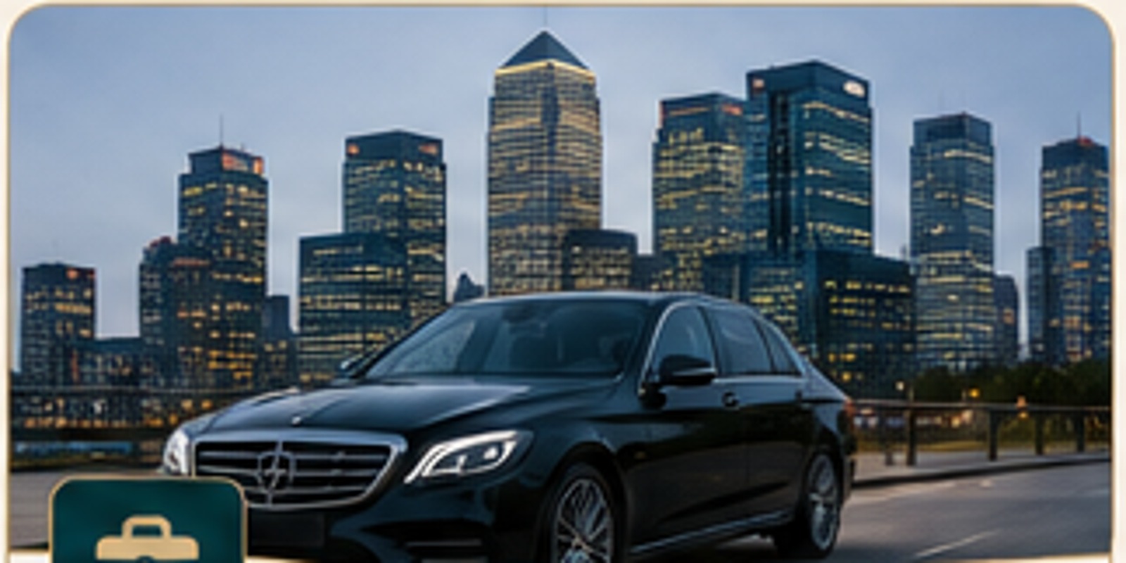 Executive vehicle with the Canary Wharf skyline
